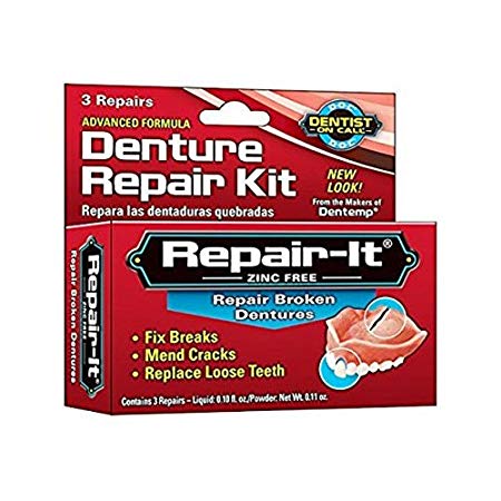 Dentemp Denture Repair Emergency Denture Repair Kit Safe & Easy to Use- 3 Repairs