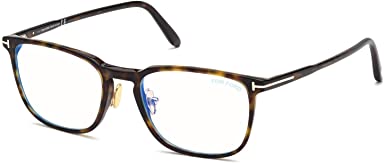 Tom Ford FT 5699-B 052 Dark Havana Plastic Square Eyeglasses 55mm