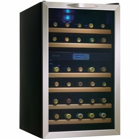 Danby DWC283BLS 3.5-Cu.Ft. 30-Bottle Free-Standing Wine Cooler, Black/Stainless