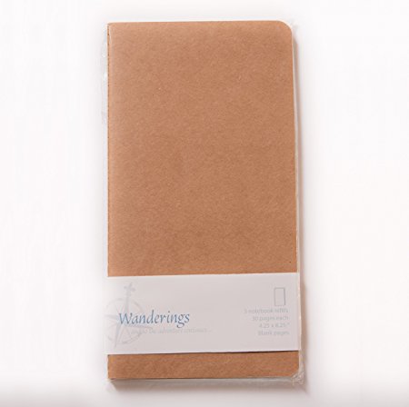 Wanderings Traveler's Notebook Refill Inserts - Blank Paper - Set of 3