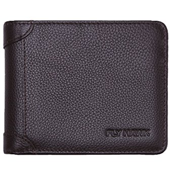 RFID Blocking Mens Genuine Leather Wallet for Men Handmade Credit Card Mens Wallet