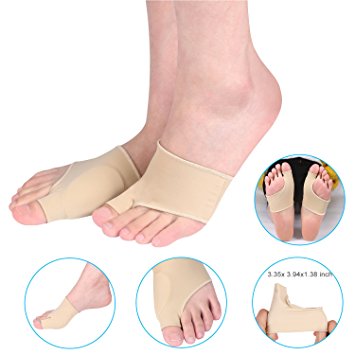 Doact Gel Toe Pad Bunion Protector Sleeves and Bunion Pain Relief socks for Hallux Valgus Big Toe Corrector Pad Wear with Shoes(1 pair)