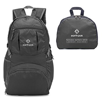 Earth Pak Backpack -Lightweight, Foldable, Durable Backpack for Hiking, Travel, Camping, Climbing, School - Day Pack & Carry On Backpack For Women, Men, Teens