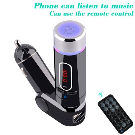 Liangs FM Transmitterthe Best Wireless Bluetooth Handsfree Car KitAdapter with USB PortCar Charger for Cellphones Power Charging iOS and Android iPhone 66 Plus55C5SSamsung Galaxy Note