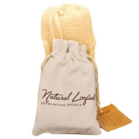 All Natural Loofah Sponge, Pack of 1 Real Egyptian Bath & Shower Exfoliating Loofa Scrubber Sponges for Face, Back & Body, Eco Friendly, No Toxic Chemicals, 6" x 6" by Crafts of Egypt