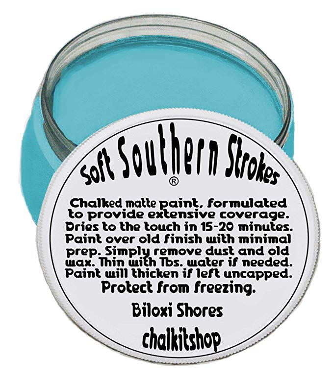Chalk It Matte Finish Furniture Paint for Art & Crafts, Glass, Kitchen Cabinets. Easy to use, Non-Toxic, No Special Paint Brush Needed, Create Chic Vintage Pieces 8 oz. Biloxi Shores (light turquoise)