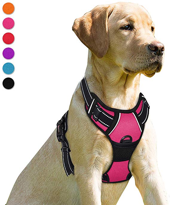 BARKBAY No Pull Dog Harness Front Clip Heavy Duty Reflective Easy Control Handle for Large Dog Walking