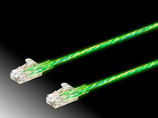 Monoprice Cat6 Ethernet Patch Cable - 50 feet - Glow| Glow in The Dark, Snagless RJ45 Stranded 550MHz UTP Pure Bare Copper Wire 28AWG - SlimRun Series