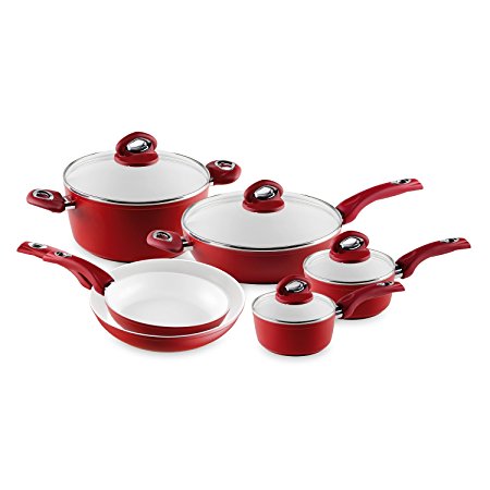 Bialetti Aeternum Red 7272 10 Piece Cookware Set