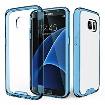 Galaxy S7 Case, J&D [Crystal Clear] [Slim Fit] Samsung Galaxy S7 Anti-Scratch Clear Back Panel   TPU Bumper Case for Samsung Galaxy S7 (Fusion Blue)