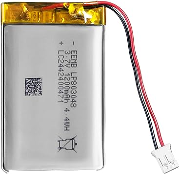 EEMB Lithium Polymer Battery 3.7V 1200mah 803048 Lipo Rechargeable Battery Pack with Wire JST Connector for Speaker and Wireless Device- Confirm Device & Connector Polarity Before Purchase