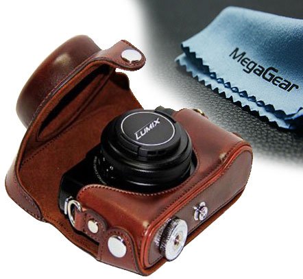 MegaGear Ever Ready Protective Dark Brown Leather Camera Case Bag for Panasonic Lumix Lx7