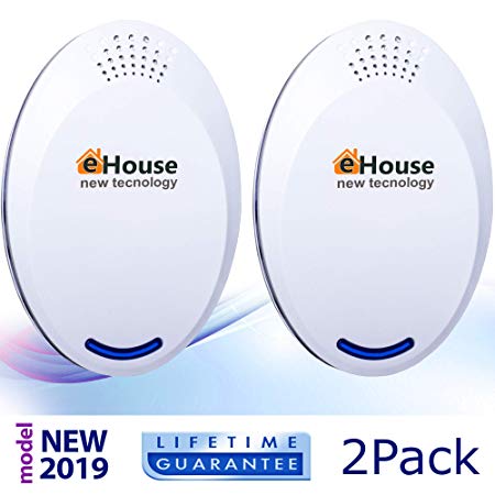 EHOUSE Indoor Electronic Plug-in - Get Rid of - Rodents, Squirrels, Mice, Rats, Insects - Roaches, Spiders, Fleas, Bed Bugs, Flies, Ants, Mosquitos, Fruit Fly! (2 Pack) Orange Home Night Light