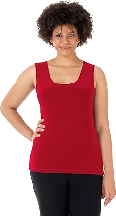 Rekucci Curvy Woman Travel in Style Knit Scoop Neck Plus Size Tank Top