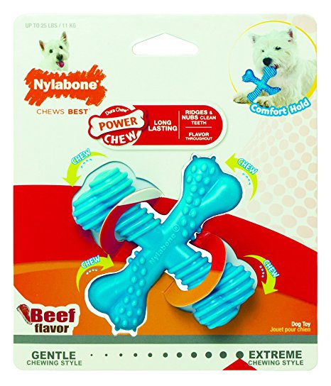 Nylabone Dura Chew "X" Bone Beef Flavored Dog Chew Toy
