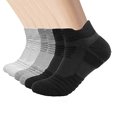 SUNWIND Sport Socks Unisex 6 Pairs Performance Running Low Cut Ankle Athletic Trainer Breathable Cotton Socks for Man & Women