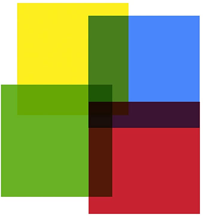Hygloss Products 48 Cello Squares 12" 12 x 12-Inch, Red, Blue, Green, Yellow-48 Sheets, 12 x 12