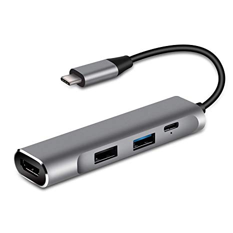 Cozysmart USB C Hub, USB Type C 3.1 to 4K HDMI Adapter, USB-C to Multiport Dock HDMI / USB 3.0 / USB 2.0 / 80W USB C PD Port for MacBook / Pro, Dell XPS, HP Spectre, Lenovo, Chromebook, Galaxy