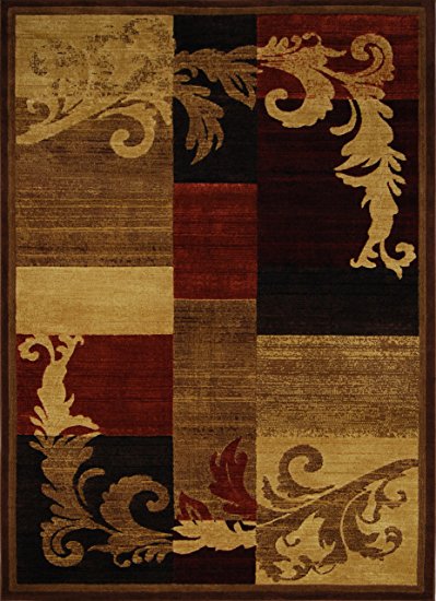 Home Dynamix Catalina - Quality Drop-Stitched Contemporary Modern Area Rug 3'3 x 5'2, Brown and Red