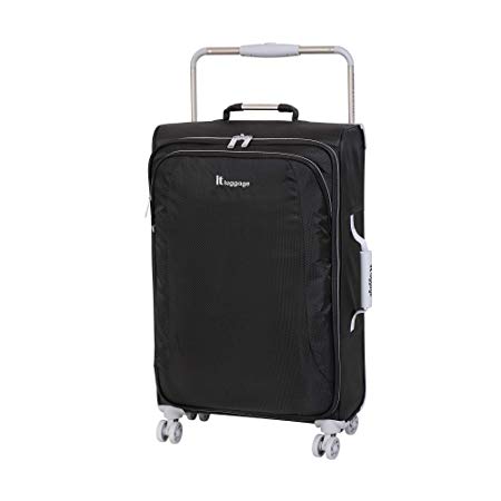 IT Luggage 27.6" World's Lightest 8 Wheel Spinner, Raven with Vapor Blue Trim