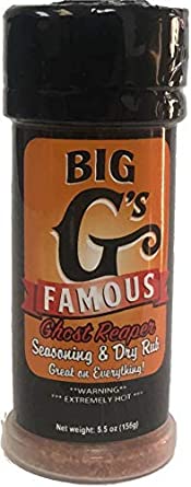Ghost Pepper & Carolina Reaper Seasoning and Dry Rub Mix, aka: GHOST REAPER, Award Winning, Special Spice Blend, Great on Everything! Grilling, Smoking, Cooking, or Baking! By: Big G's Food Service