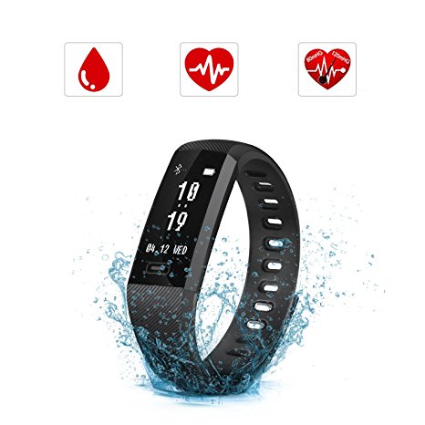 SAVFY Fitness Tracker, IP67 Waterproof Activity Tracker Blood Pressure & Oxygen Monitor Heart Rate Monitor Sports Wristband for Android IOS