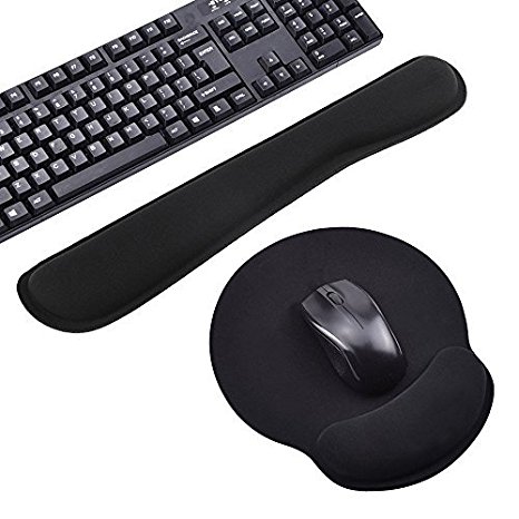 Keyboard and Mouse Wrist Rest Pads - Non-slip Rubber Base Soft Wrist Rest Support Cushion Pad with Memory Foam - By Duomishu