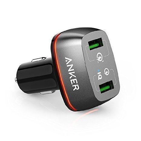 Quick Charge 3.0 Anker 42W 2-Port USB Car Charger PowerDrive  2 with Quick Charge 3.0 and Quick Charge 2.0 with PowerIQ for Galaxy S7/S6/S6 Edge, iPhone, iPad, LG G5, Nexus, HTC and More