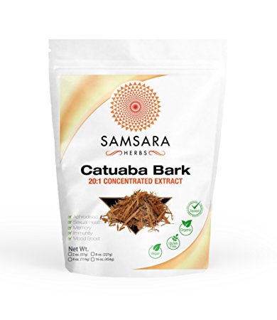 Catuaba Bark Extract Powder (2oz/57g) 20:1 Concentrated Extract - Libido Health, Energy, Stamina,