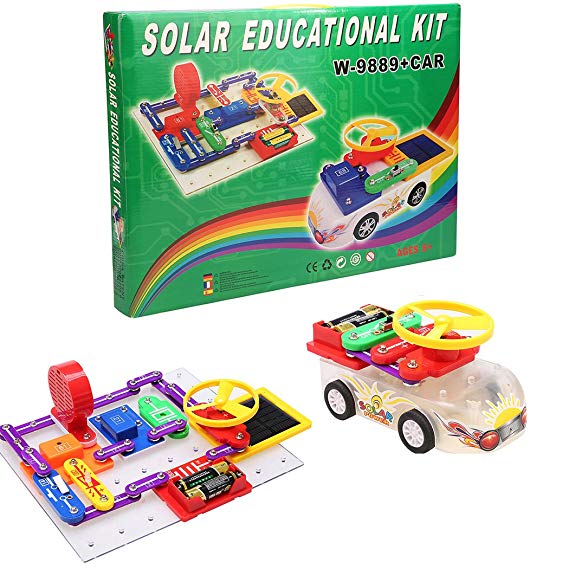Funmily 10000 Kids Solar Electronics Discovery Kit DIY Educational Science Toy with Solar Energy Car