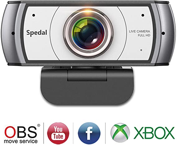 Spedal Full HD Webcam 1080p, Live Streaming Webcam, 120 Degree Ultra Wide Angle, Computer Laptop Camera for Xbox OBS XSplit Skype Facebook, Compatible for Mac OS Windows 10/8/7