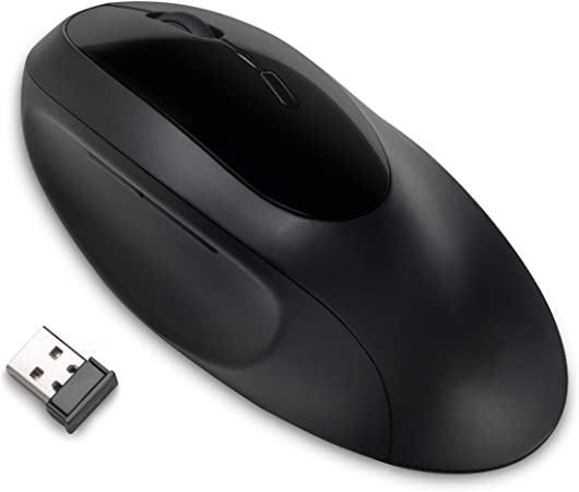 Kensington Wireless Ergonomic Mouse - Pro Fit Ergo Dual Wireless Mouse For Laptop / Desktop / PC / Gaming, with 2.4G USB or Bluetooth Connection, 3 DPI Settings & 5 Buttons - Black (K75404EU)