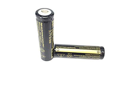 ON THE WAY®2Pcs BRC18650 3.7V 4000mAh Black&golden Protected Rechargeable High Drain Battery for FlashlighTorch Camera Etc QTY 2
