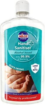 Nilco Hand Sanitiser Antibacterial Hand Sanitising Gel 1 Litre refill pack