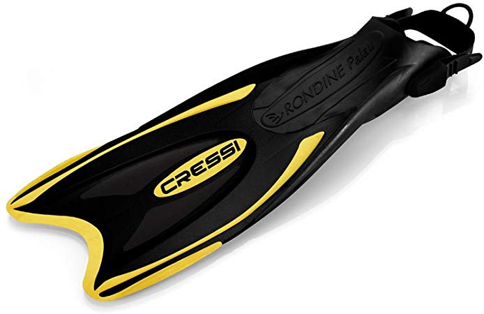 Cressi Snorkeling Adjustable Fins for All Family - Long Blade Versatile Open Heel Flippers | Palau LAF made in Italy