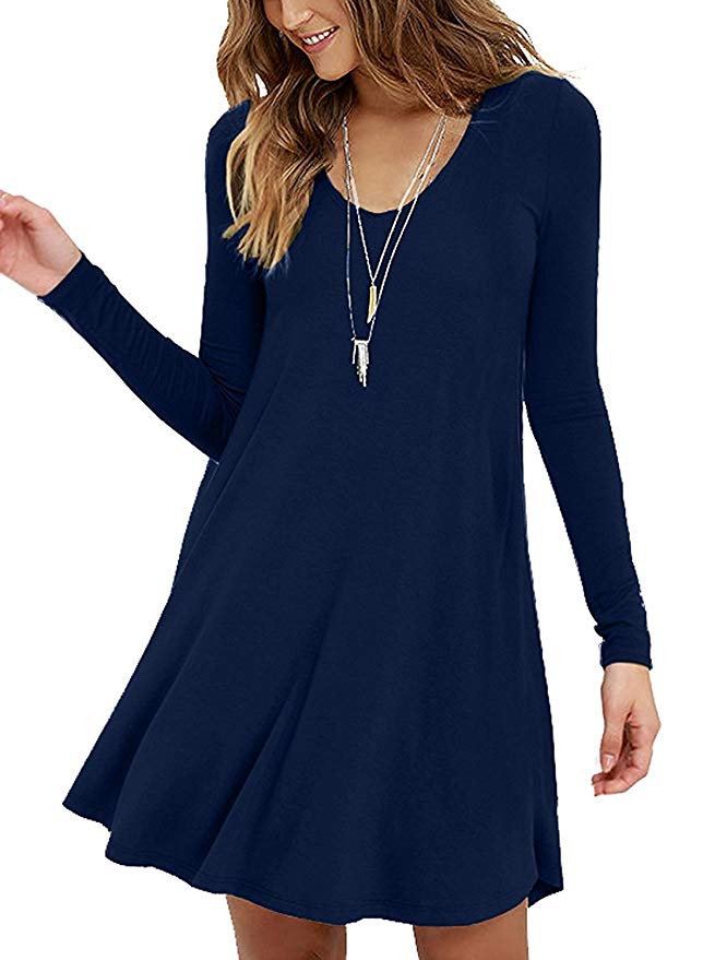 Viishow Women's Basic Sleeveless Casual Loose T-Shirt Dress