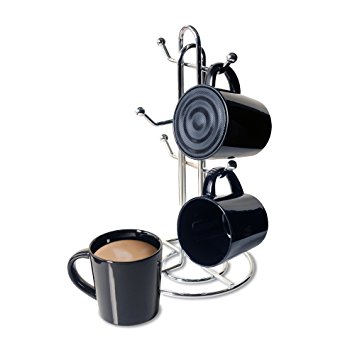 CTA Digital SP-BMSB Bluetooth Speaker Mug with Mug Stand & Porcelain Mugs