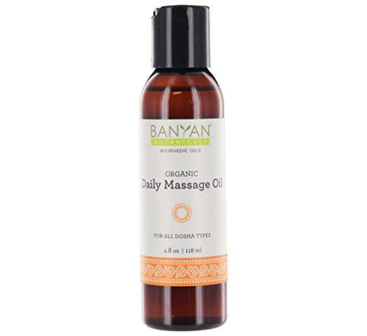 Banyan Botanicals Daily Massage Oil - Certified Organic, 4 oz - Balances All Three Doshas - Vata, Pitta, Kapha*