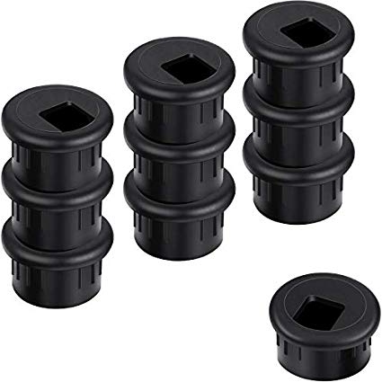 SATINIOR 10 Packs Black Desk Cable Wire Grommet Cord, PC Computer Desk Plastic Grommet Cord, Tidy Cable Hole Cover Organizers (25 mm/ 1 Inch Mounting Hole Diameter)