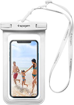 Spigen Waterproof Phone Case, IPX8 Certified Waterproof Pouch [Compatible Face ID] Dry Bag for XR/X/8/7/7 Plus/6S/6S Plus/S10/S9/S8/S8 Plus/S7/S7 Edge and More - A600 - White