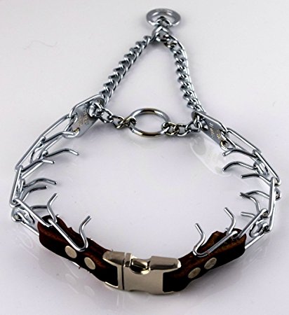 Herm Sprenger Chrome Prong Collar with Pawmark Quick-Snap Buckle
