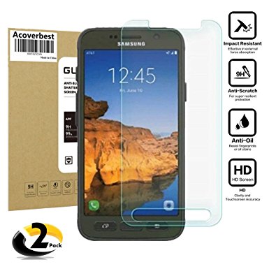 Samsung Galaxy S7 Active G891 Screen Protector (2-Pack) Screen Protector,Acoverbest Ultra Thin Protective Glass [Ultra-Clear] [Scratch Proof] [Anti-Fingerprint] for Galaxy S7 Active (G891)