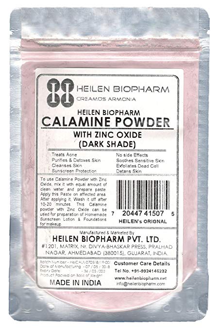 Heilen Biopharm Calamine Powder With Zinc Oxide (75 Gm/2.65 Oz/0.17 Lb, Dark Shade)