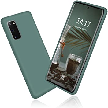 abitku Galaxy S20 Case, Slim Liquid Silicone Gel Rubber Shockproof Soft Microfiber Cloth Lining Cushion Compatible with Samsung Galaxy S20 5G 6.2 inch 2020 (Pine Green)