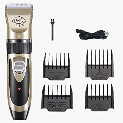 VASLON Rechargeable Pet Clipper, Professional Noiseless Pet Grooming Hair Remover Tool,Pets Cordless Dog Clippers Pet Electric Clipper Hairdressing Set Dog Shaving Charging Electric Machine Cleaning Supplies USB,Grooming Tool Comb Scissors(Upgraded) (Standard)