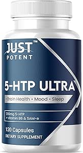 5-HTP Ultra 200mg | 120 Capsules - 4-Month Supply | for Sleep, Mood, and Brain Health | Fortified with SAM-e and Vitamin B6