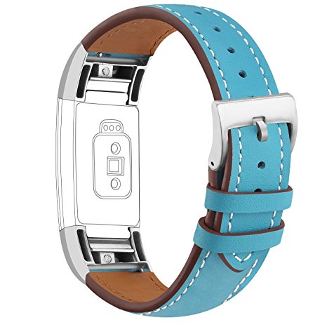 iGK For Fitbit Charge 2 Bands, Genuine Leather Replacement Bands for Fitbit Charge 2