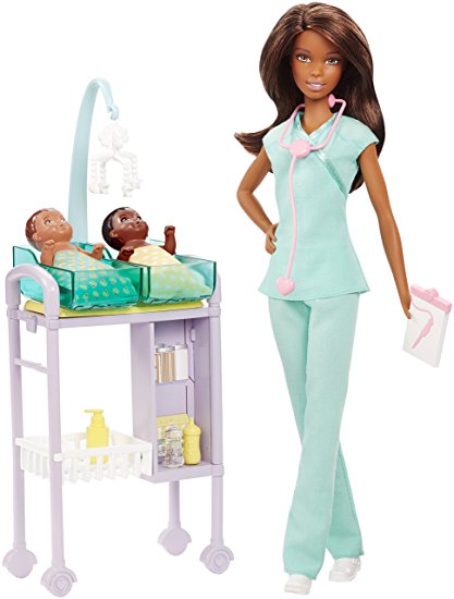 Barbie Careers Baby Doctor Doll, Brunette, & Playset