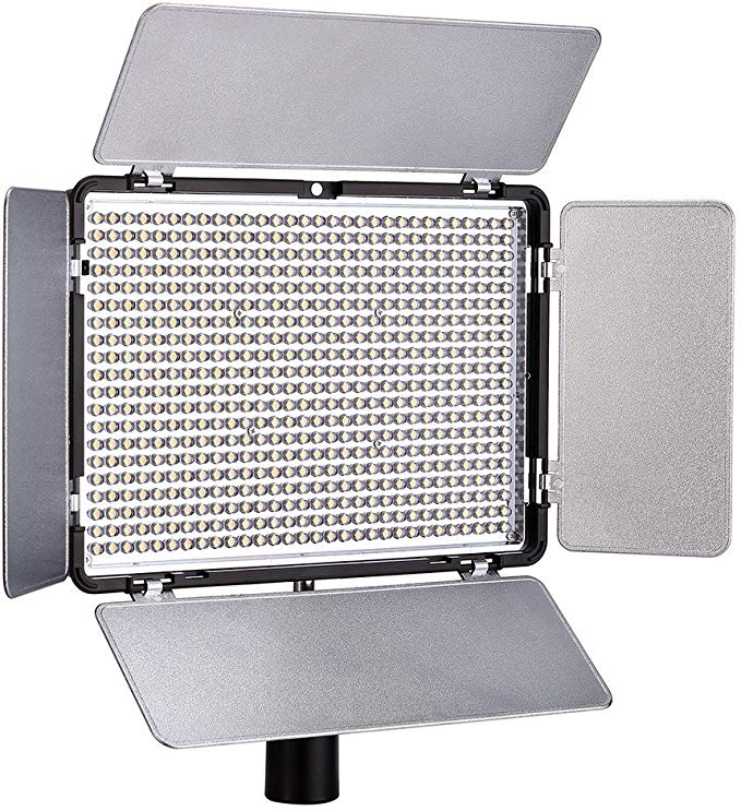 Polaroid Studio 1008 LED Video Box Light – BI-Color w/ LCD Display, IR Remote Control, Rechargeable NP-F550 Li-Ion Battery & Barn Doors – Adjustable Brightness & Color Temperature