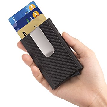 Money Clip Slim Pocket Wallet RFID Blocking Mens Business Credit Card Holder